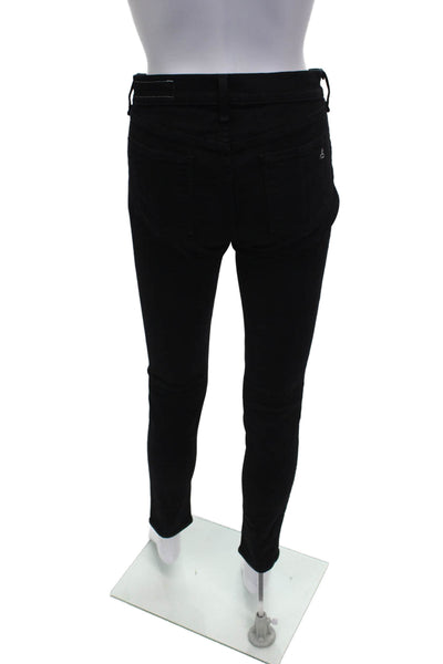 Rag & Bone Womens Black Skinny Jeans Low Rise 30in Inseam Size 26