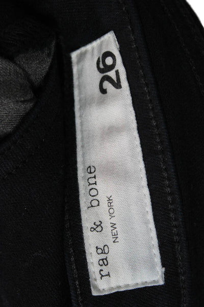 Rag & Bone Womens Black Skinny Jeans Low Rise 30in Inseam Size 26