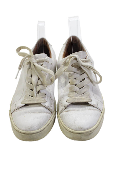 Frye Womens Womens Leather Casual Low Top Sneakers White Size 8