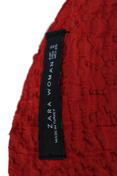 Zara Woman Womens Fit & Flare Red Sleeveless Round Neck Short Dress Size S