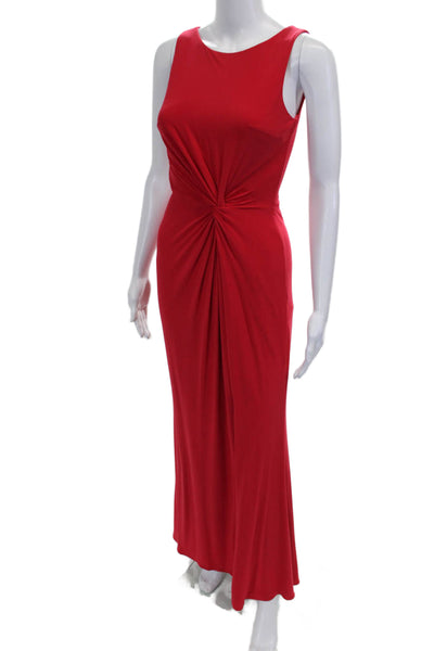 Betsy & Adam Clothing Womens Red Long Sleeveless Dress Round Neck Size 2