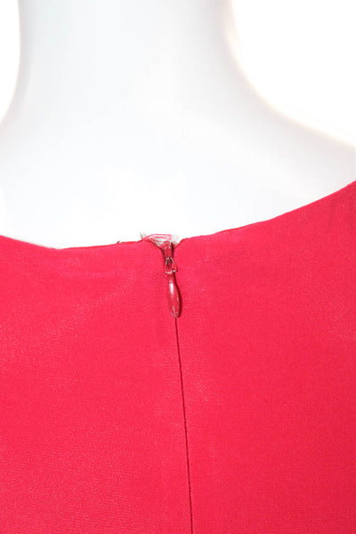Betsy & Adam Clothing Womens Red Long Sleeveless Dress Round Neck Size 2