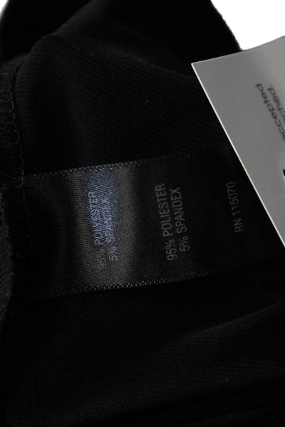 Nina Leonard Women Black Shift Dress 3/4 Sleeve Round Neck Polyester Size M