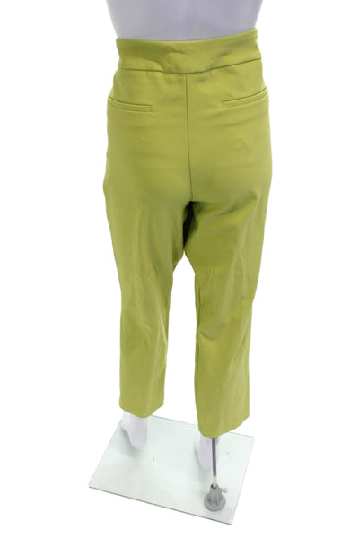 Rachel Zoe Womens Cropped Pull On Pants Green Nylon Size 14
