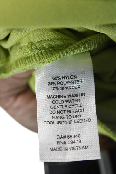 Rachel Zoe Womens Cropped Pull On Pants Green Nylon Size 14