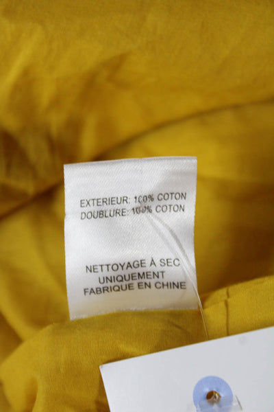 Sea New York Women Fit & Flare Square Neck Knee Length Yellow Dress Size XS