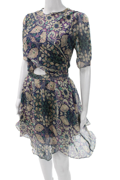 Charlotte Ronson Womens Fit & Flare Multicolor Knee Length Dress Size 0