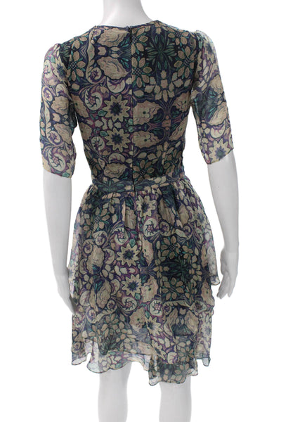 Charlotte Ronson Womens Fit & Flare Multicolor Knee Length Dress Size 0