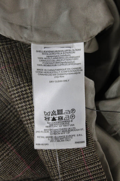 Brooks Brothers Womens Sheath Plaid Wool Boat Neck Knee Length Dress Zip Size 8
