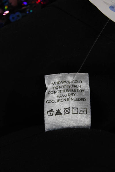 Majorelle Womens Multicolor Short Sleeve Round Neck Zipper Blouse Size 2XS