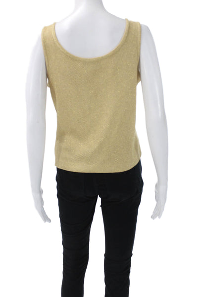 St. John Collection By Marie Gray Women Gold Scoop Neck Tank Size 0P