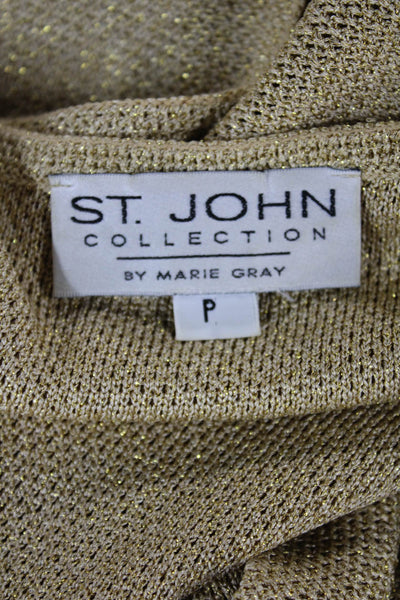 St. John Collection By Marie Gray Women Gold Scoop Neck Tank Size 0P