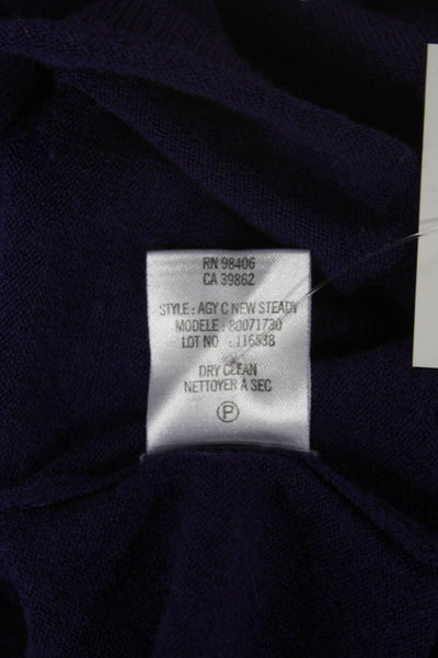 Theory Womens Pullover Sweater Purple Wool Turtleneck Short Sleeve Size M
