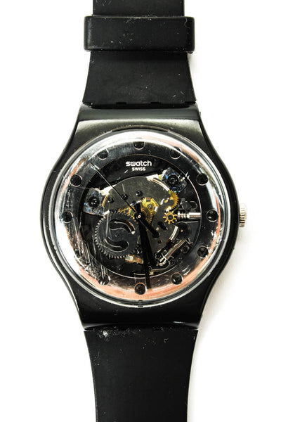 Swatch Unisex Black Plastic/Silicone Anatomy Quartz Watch 41mm