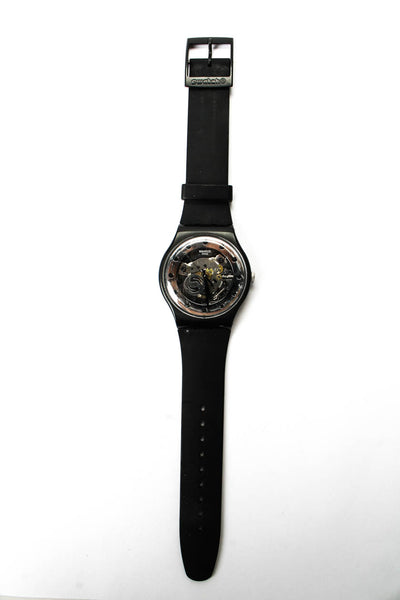 Swatch Unisex Black Plastic/Silicone Anatomy Quartz Watch 41mm