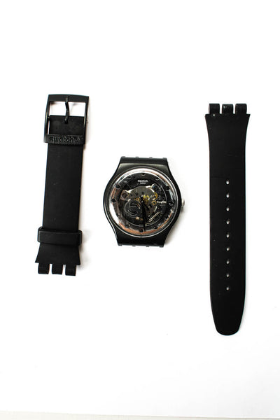 Swatch Unisex Black Plastic/Silicone Anatomy Quartz Watch 41mm