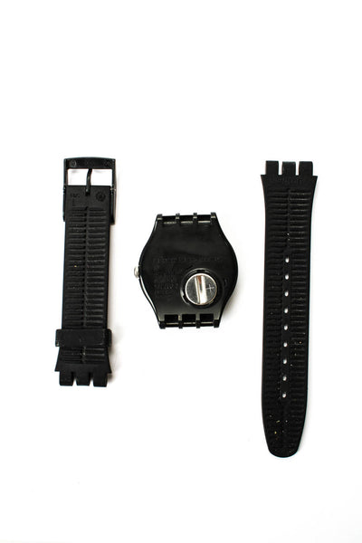 Swatch Unisex Black Plastic/Silicone Anatomy Quartz Watch 41mm