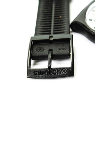 Swatch Unisex Black Plastic/Silicone Anatomy Quartz Watch 41mm