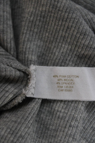 Skin Womens Pima Cotton Wrap Sweater Gray V Neck Long Sleeve Tie Size S