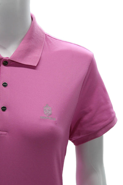 RLX Ralph Lauren Women Pink Collared Short Sleeve Basic Polo Size L