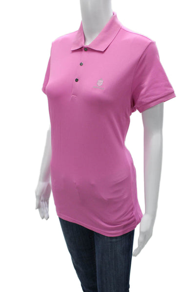 RLX Ralph Lauren Women Pink Collared Short Sleeve Basic Polo Size L