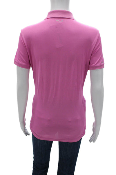 RLX Ralph Lauren Women Pink Collared Short Sleeve Basic Polo Size L