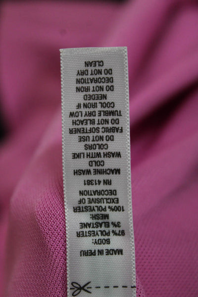 RLX Ralph Lauren Women Pink Collared Short Sleeve Basic Polo Size L