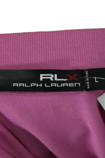 RLX Ralph Lauren Women Pink Collared Short Sleeve Basic Polo Size L