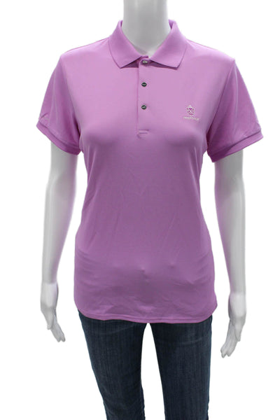 RLX Ralph Lauren Womens Basic Short Sleeve Collared Purple Polo Size L
