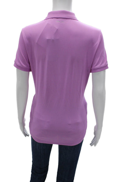 RLX Ralph Lauren Womens Basic Short Sleeve Collared Purple Polo Size L
