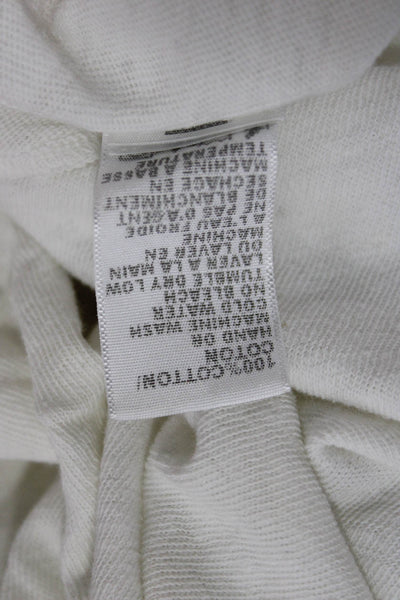 James Perse Women Basic White Scoop Neck Cotton Long Sleeve T-Shirt Size 1