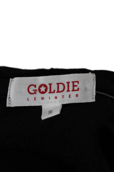 Goldie Womens Black Cotton Pullover Hoodie Long Sleeve Size S