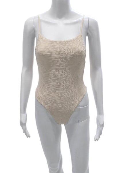 Nonchalant Label Womens One Piece Swimsuit Beige Nylon Size XS