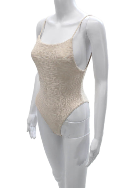 Nonchalant Label Womens One Piece Swimsuit Beige Nylon Size XS