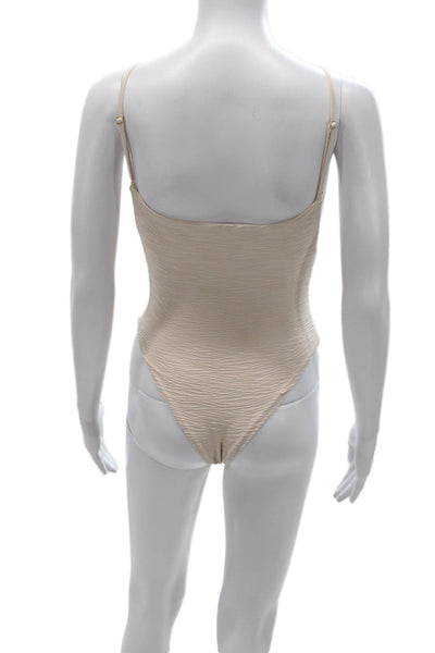 Nonchalant Label Womens One Piece Swimsuit Beige Nylon Size XS
