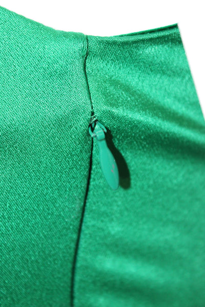 Rosetta Getty Womens Sleeveless V-Neck Basic Blouse Green Zip Size 2