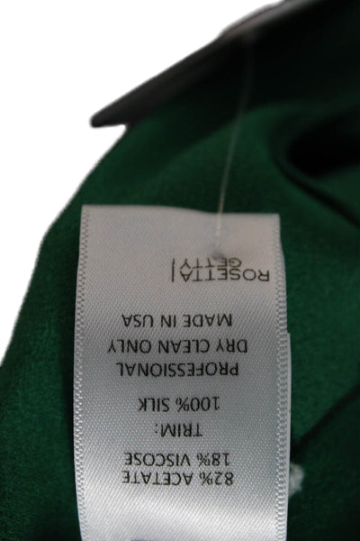 Rosetta Getty Womens Sleeveless V-Neck Basic Blouse Green Zip Size 2