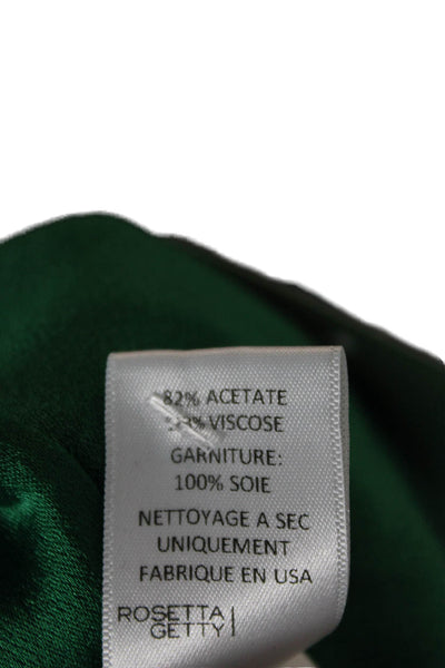 Rosetta Getty Womens Sleeveless V-Neck Basic Blouse Green Zip Size 2