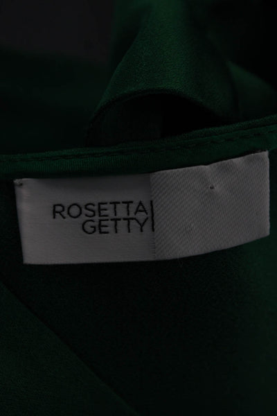 Rosetta Getty Womens Sleeveless V-Neck Basic Blouse Green Zip Size 2