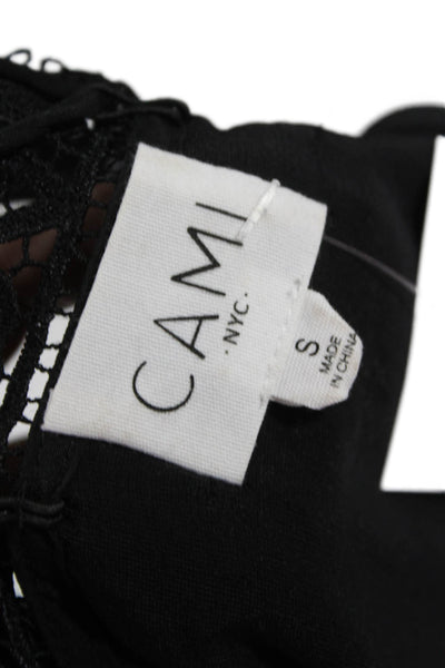 Cami NYC Women Black Viscose Halter Camisole Lace Up Sleeveless Fall Size S