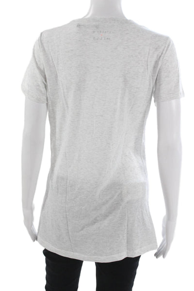 Bergdorf Goodman Women Gray Tunic Short Sleeve Round Neck Size M