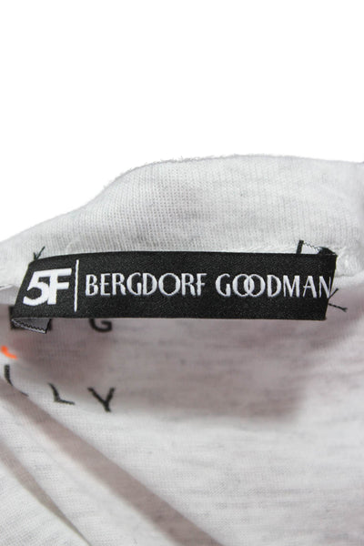 Bergdorf Goodman Women Gray Tunic Short Sleeve Round Neck Size M