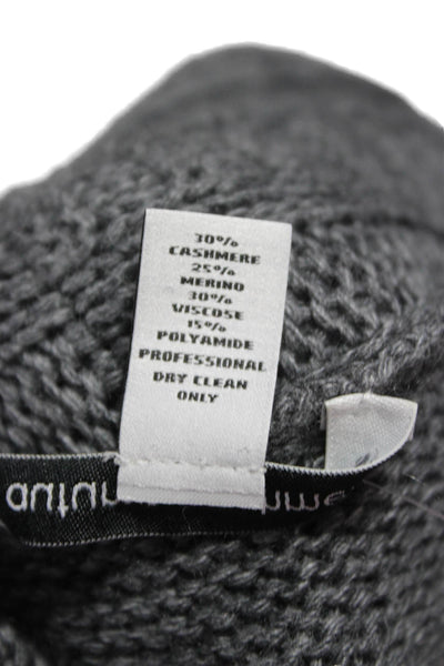 Autumn Cashmere Womens Gray Collared Cashmere Cardigan Long Sleeve Size L