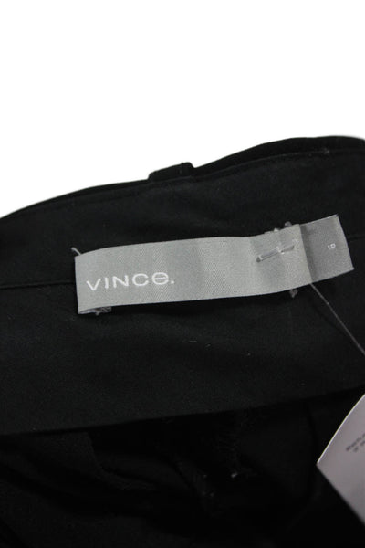 Vince Women Cropped Black Polyester Pants Zip Solid Size 6