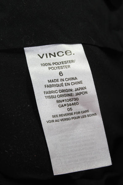 Vince Women Cropped Black Polyester Pants Zip Solid Size 6