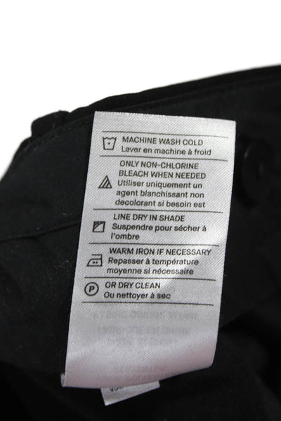 Vince Women Cropped Black Polyester Pants Zip Solid Size 6