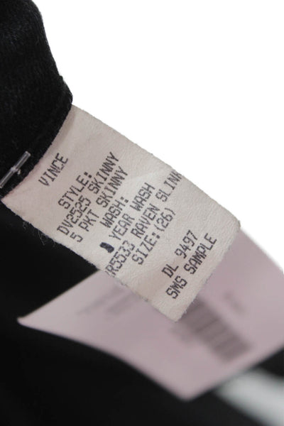 Vince Womens Black Skinny Jeans Mid Rise Cotton Blend Size 26