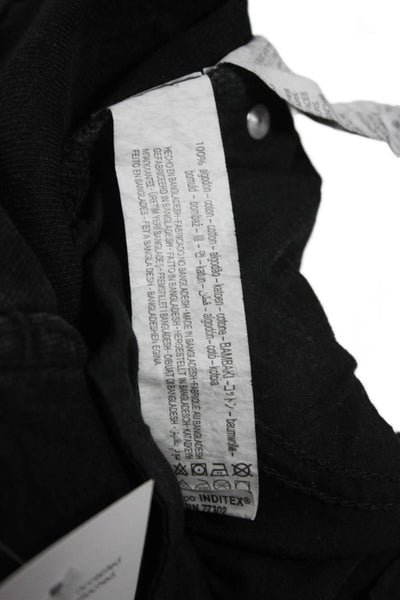 Zara Women Cropped Black Mid-Rise Cotton Jeans Size 4