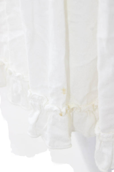 YFB Womens Peasant Skirt White Short Rayon Size M