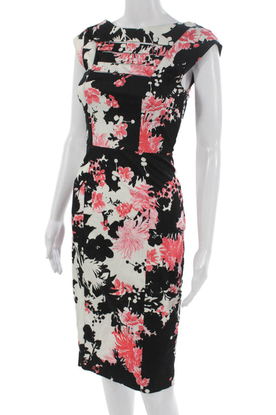 French Connection Womens Pencil Dress Multicolor Boat Neck Short Sleeve Size 0